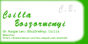 csilla boszormenyi business card