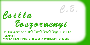 csilla boszormenyi business card